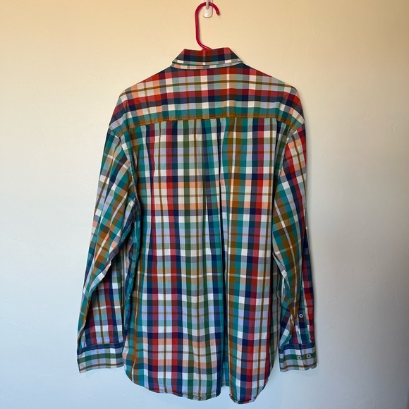 Alan Flusser colorful plaid button down shirt large - Picture 3 of 3